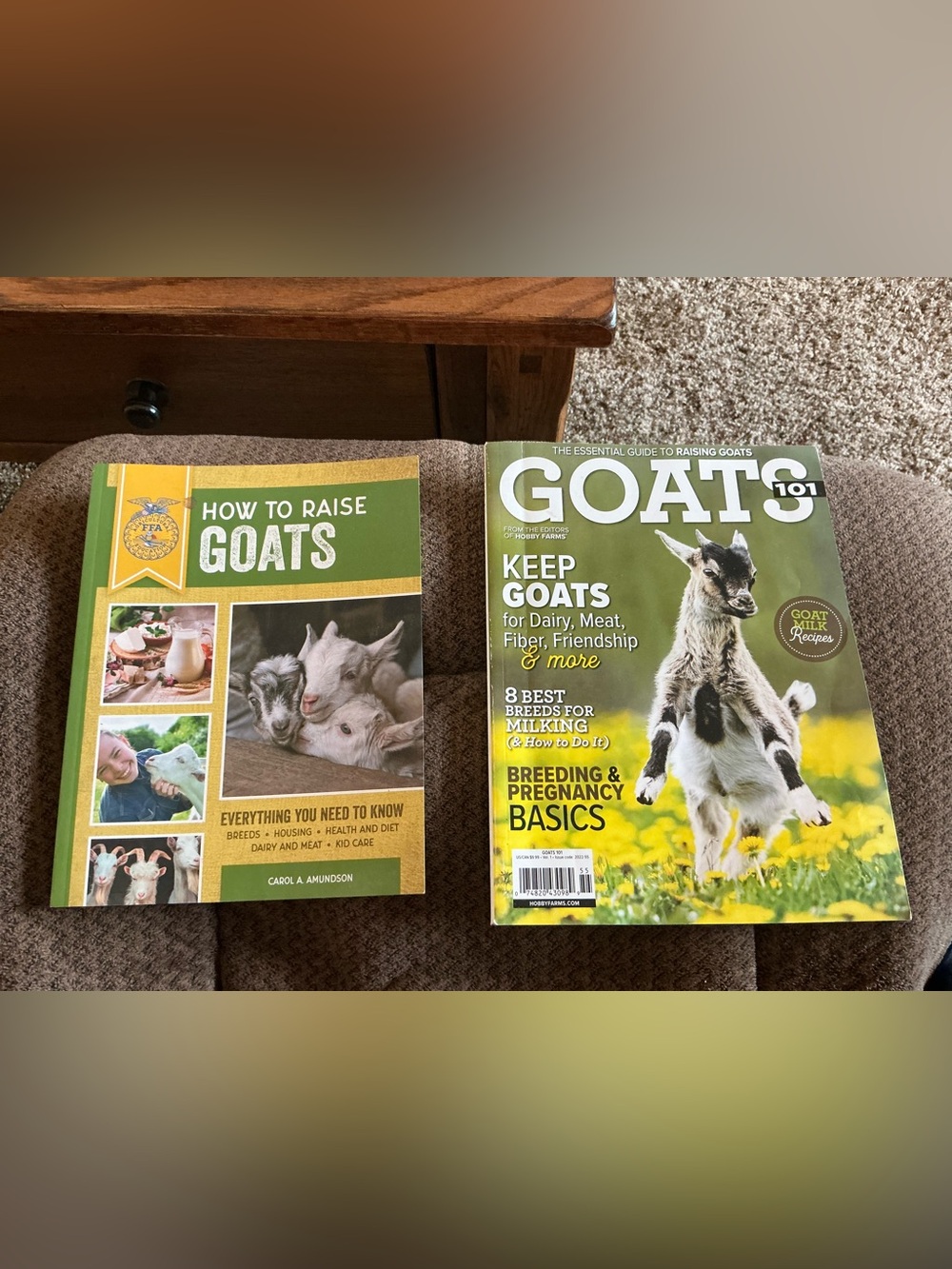 2 GOATS BOOK & MAGAZINE “how to raise goats”  Carol AMUNDSON & GOATS 101 vol. 1